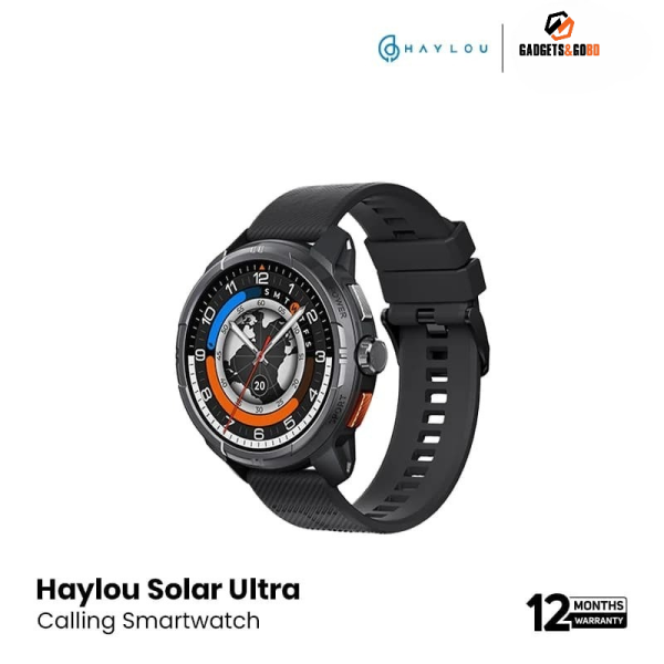 Haylou Solar Ultra BT calling Smart Watch with GPS-Black