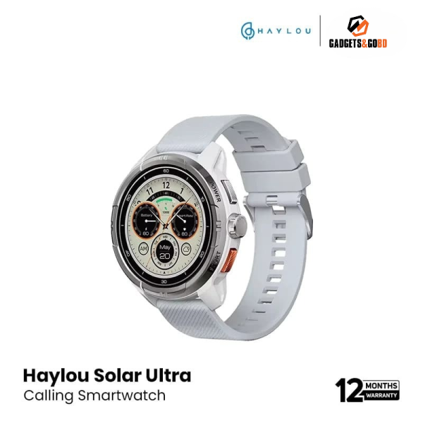 Haylou Solar Ultra BT calling Smart Watch with GPS- Silver